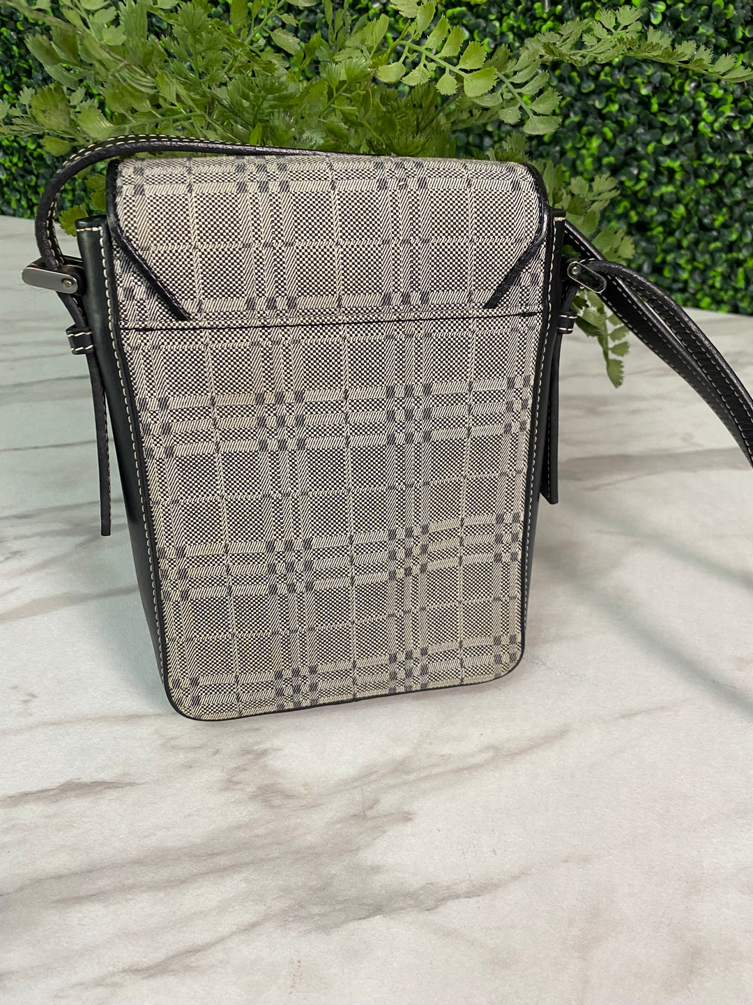 Burberry Grey Canvas Crossbody Bag (7102)