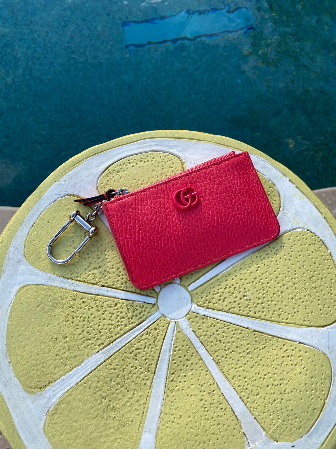 Gucci Pink Pebbled Leather Marmont Key Cles (2959)