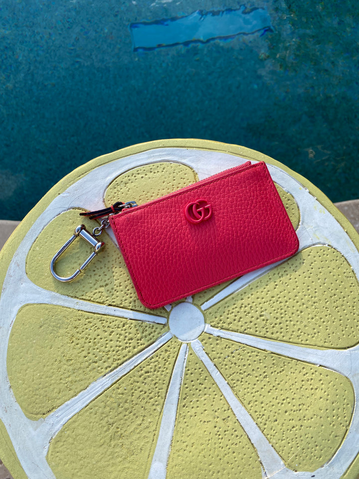 Gucci Pink Pebbled Leather Marmont Key Cles (2959)