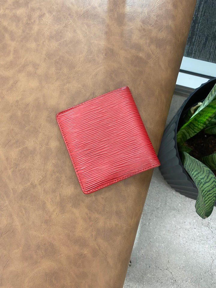 Louis Vuitton Red Epi Billfold Wallet (2089)