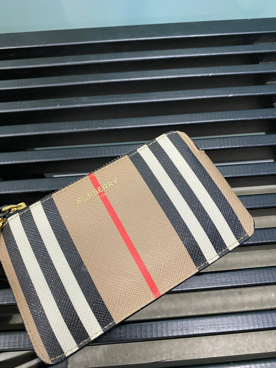 Burberry Striped Coated Canvas Key Cles (9323-2)