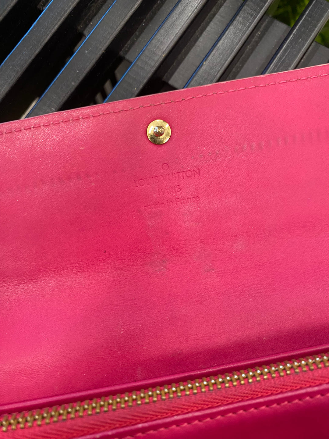 Louis Vuitton Red Vernis Sarah Long Wallet (3923)