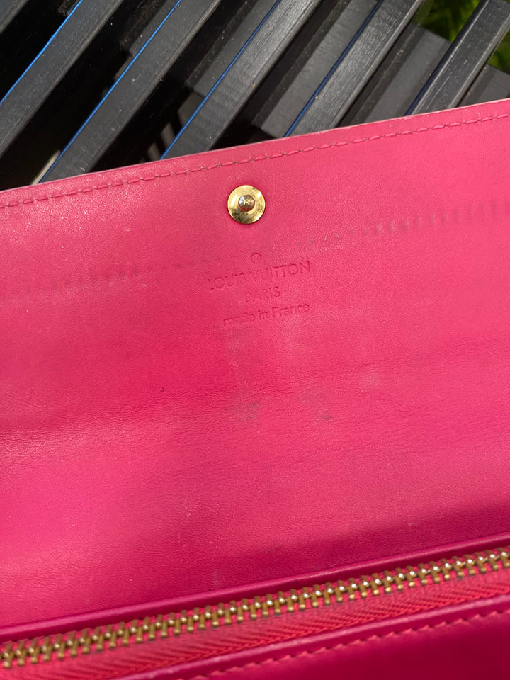 Louis Vuitton Red Vernis Sarah Long Wallet (3923)