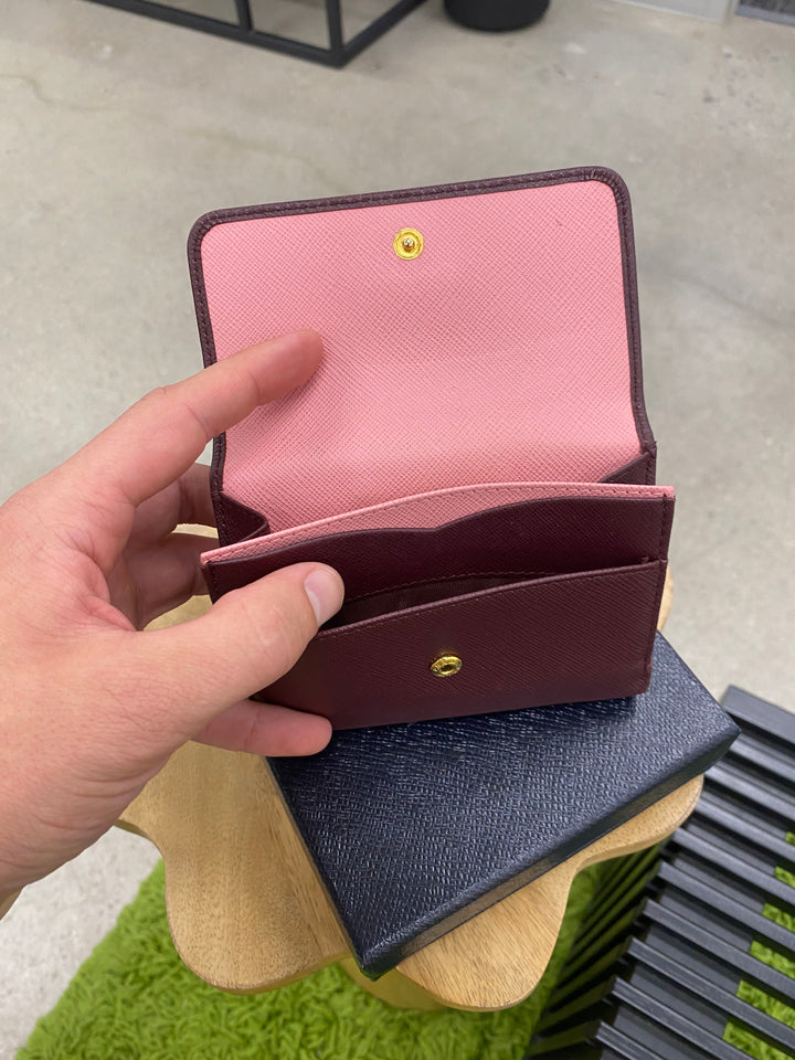 Prada Plum Saffiano Compact Wallet (3956)
