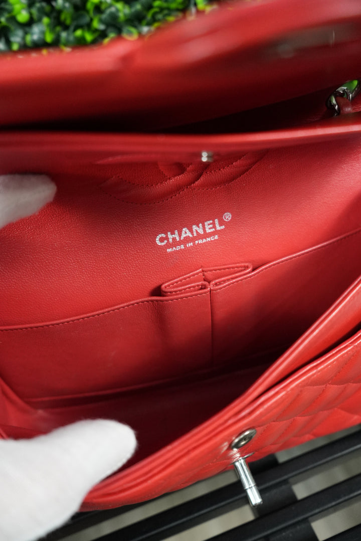 Chanel Matelasse Double Flap Red