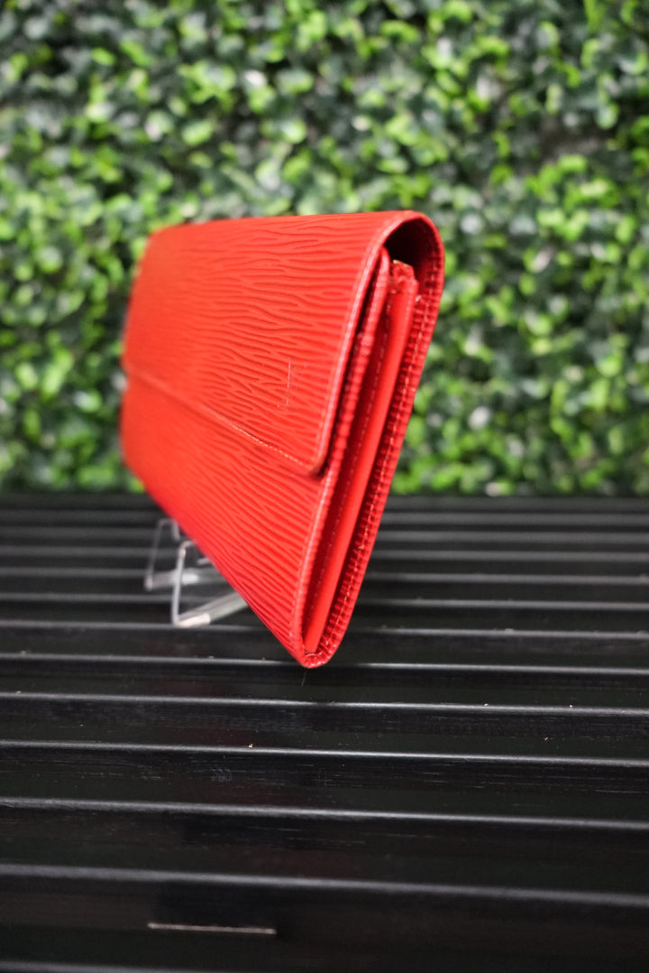 Louis Vuitton Red Epi Long Wallet