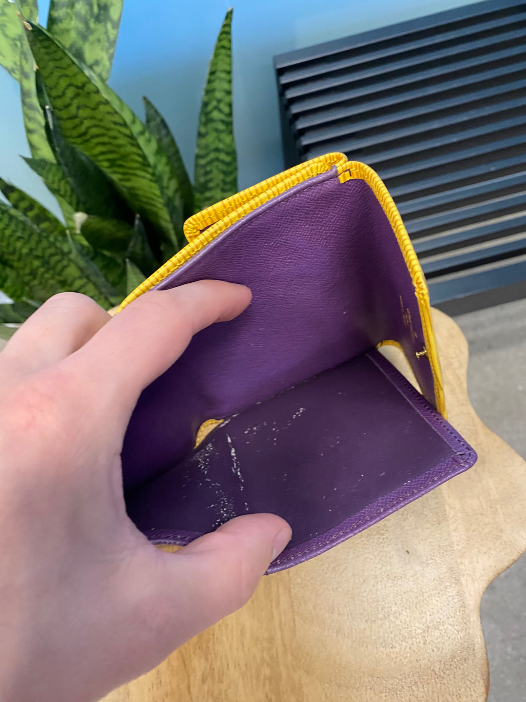 Louis Vuitton Yellow Epi Elise Compact Wallet (7565)