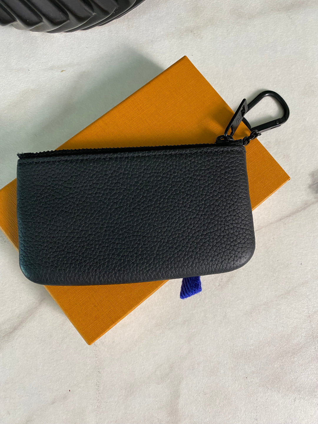 Louis Vuitton Black Aerogram Key Pouch (7435)