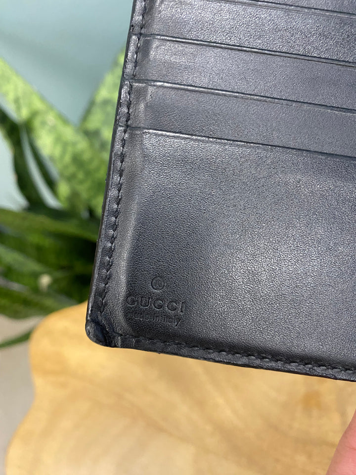 Gucci Black GG Supreme Kingsnake Billfold Wallet (3034)