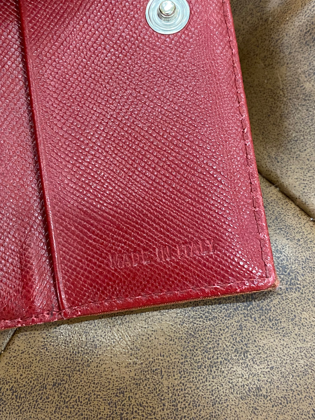 Prada Red Nylon Compact Trifold Wallet (8212)