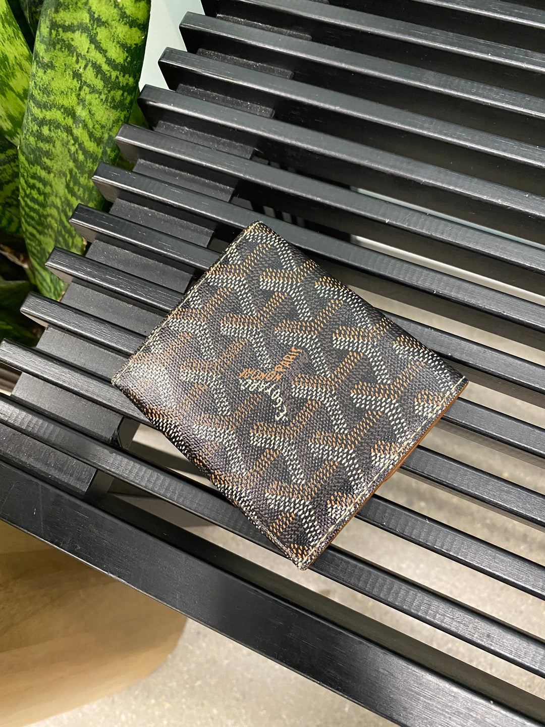 Goyard Black Goyardine Marigny Coin/Card Case (0303)