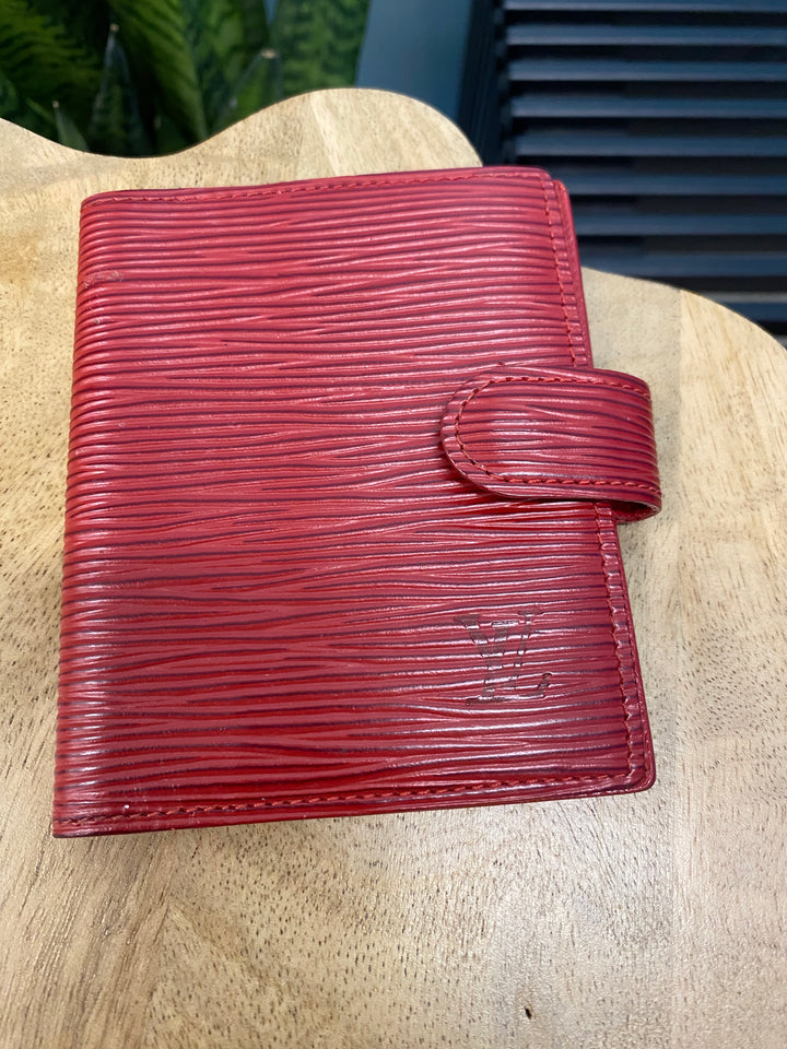 Louis Vuitton Red Epi Mini Agenda/Card Case (7954)