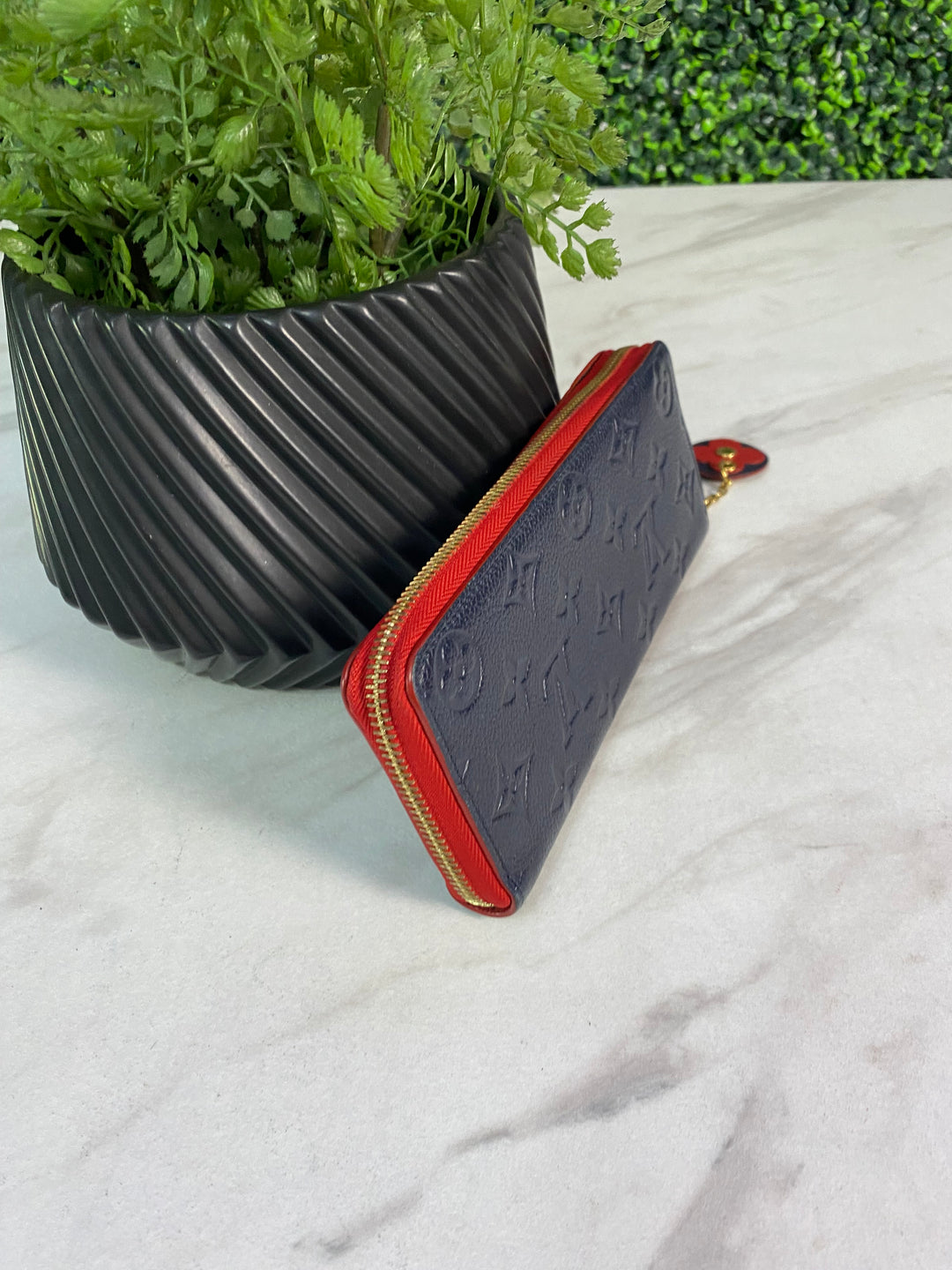 Louis Vuitton Navy Empreinte Clemence Zippy Wallet (4288)