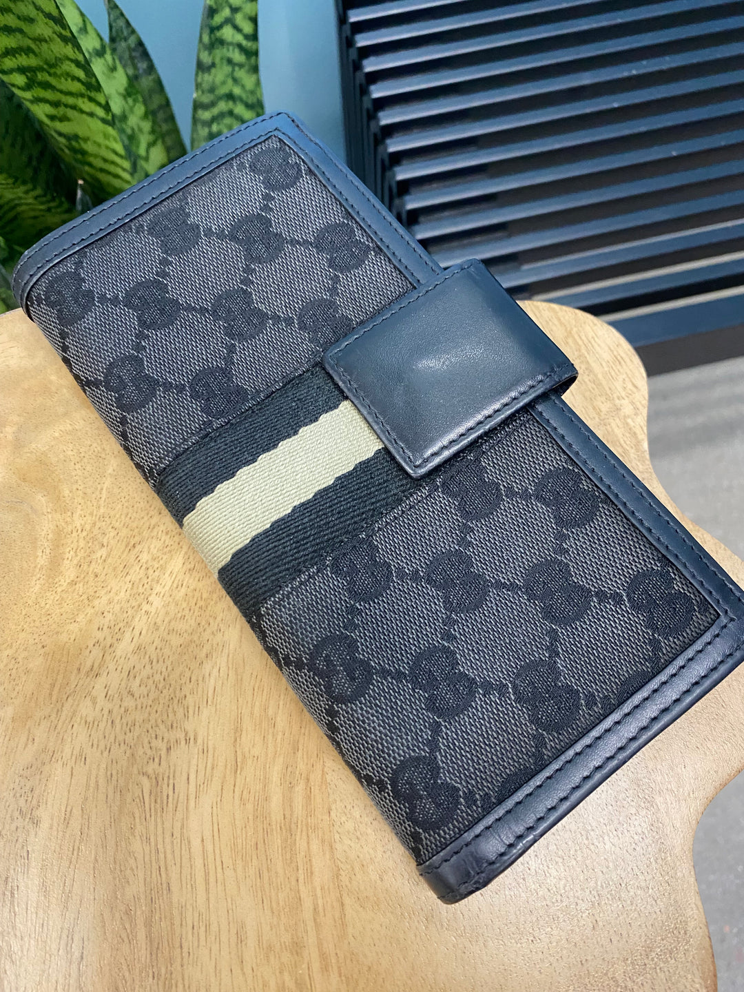Gucci Black GG Canvas Long Wallet (8391)