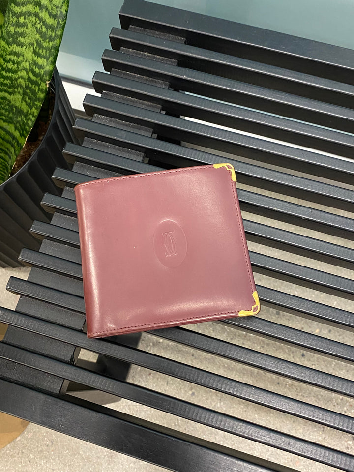 Cartier Burgundy Leather Billfold Wallet (5559)