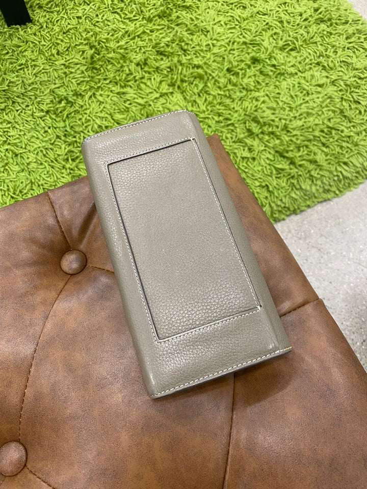 Celine Taupe Leather Long Wallet (7404)