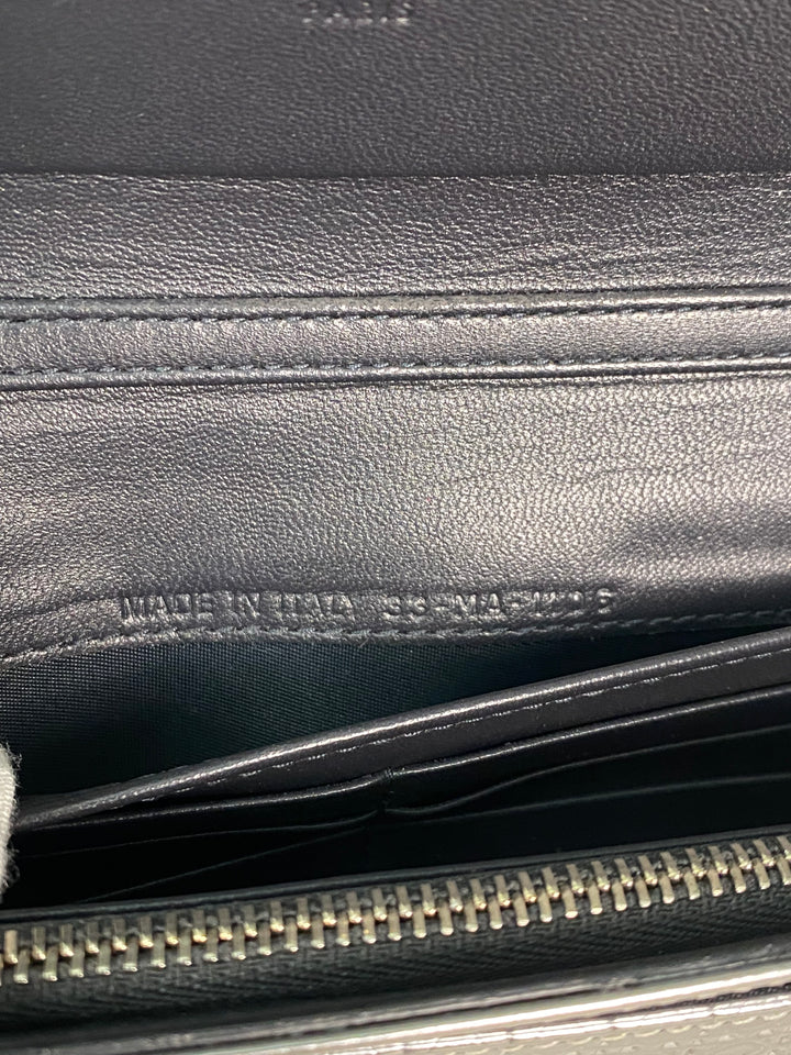 Christian Dior Metallic Calfskin Micro-Cannage Wallet (7262)