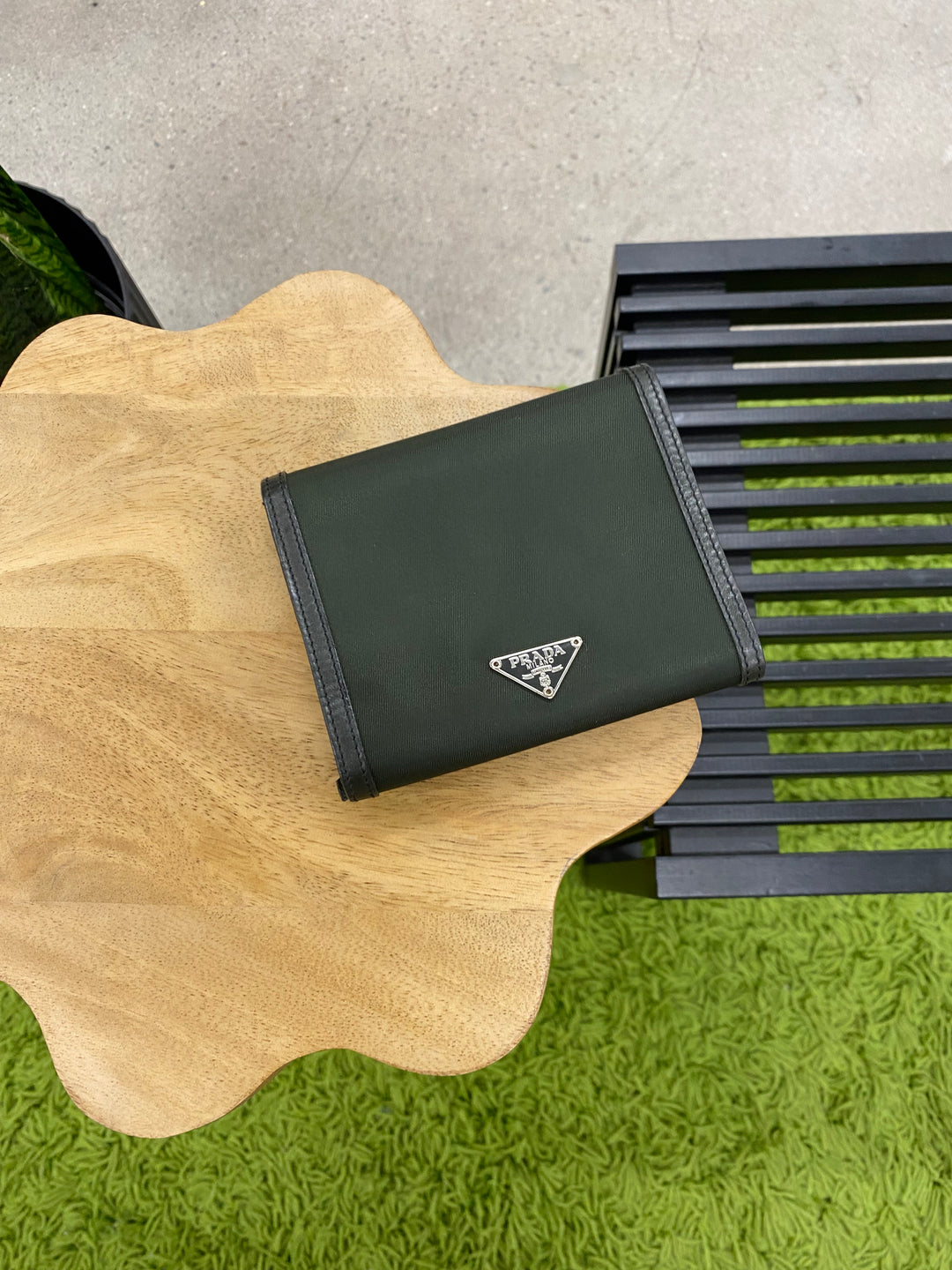 Prada Black Nylon Compact Wallet (8783)