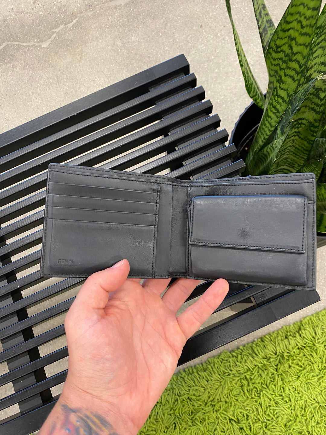 Fendi Black Leather Billfold Wallet (5967)