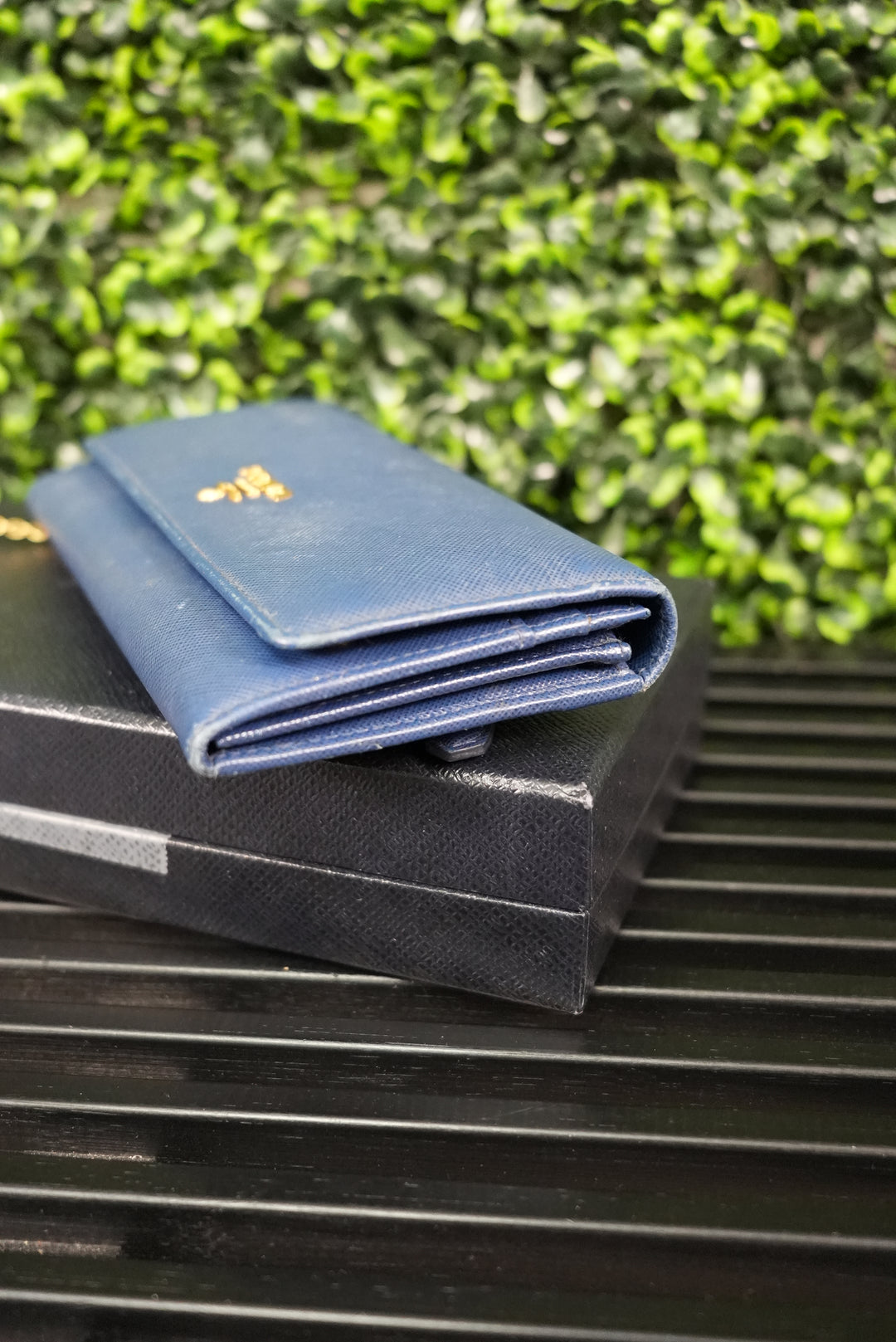 Prada Blue Saffiano Long Wallet (602)