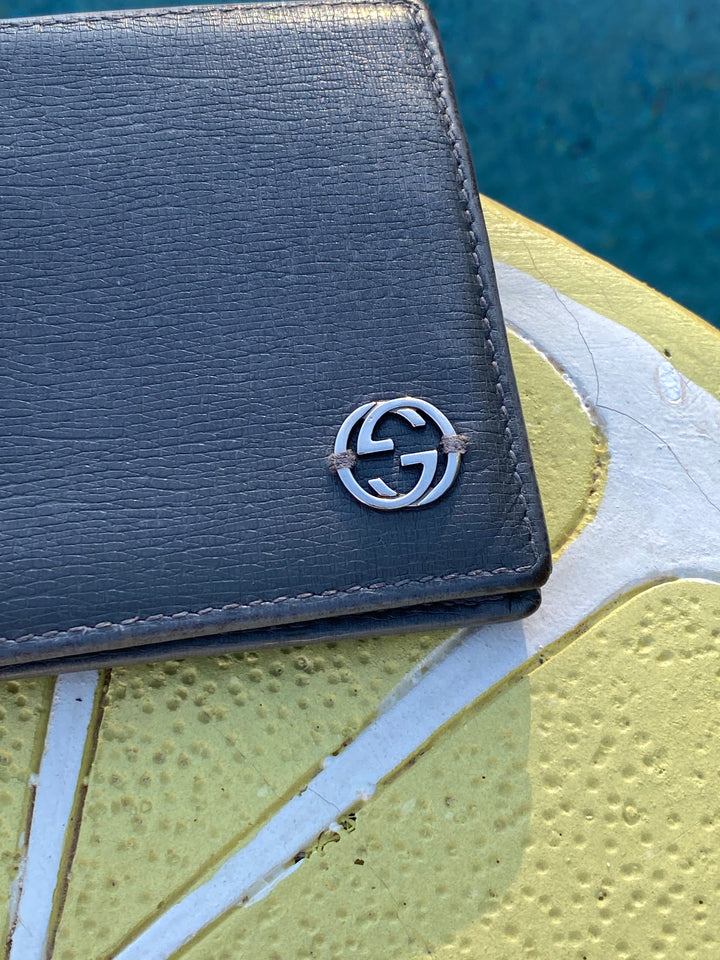 Gucci Grey Leather Billfold Wallet (3697)