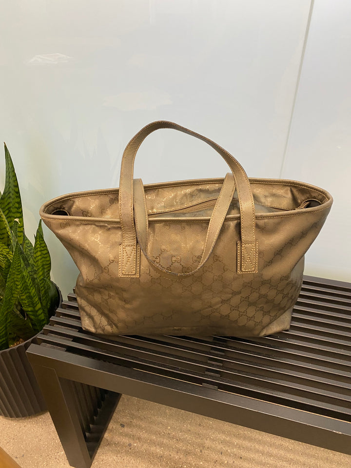 Gucci Bronze Imprime Coated Canvas Tote Bag (9972)