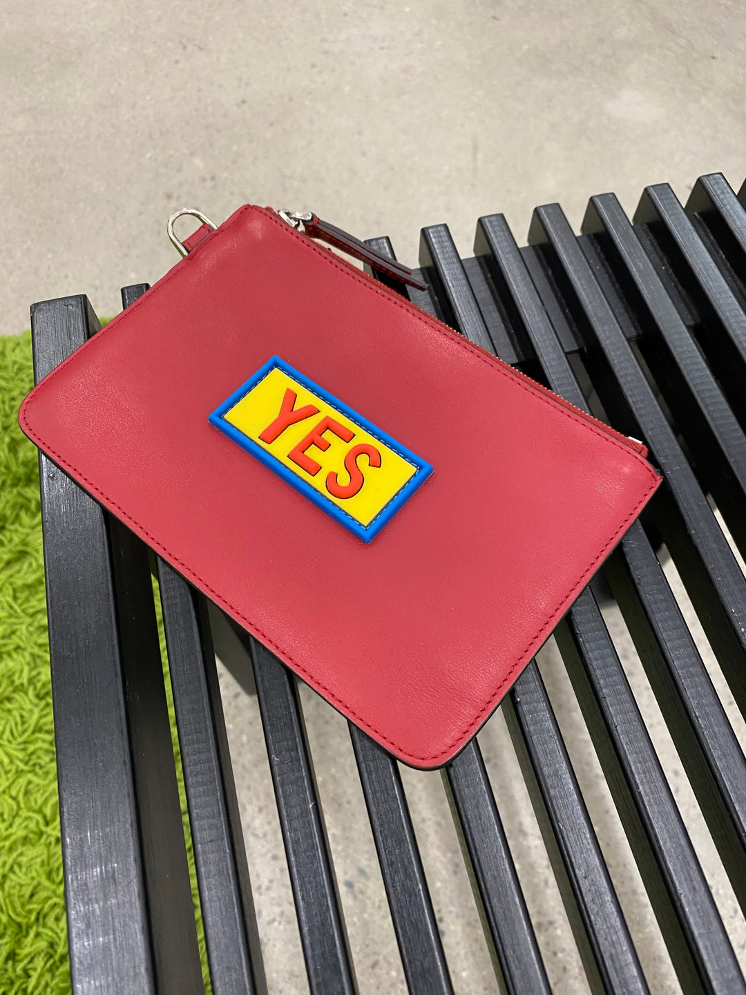 Fendi Red Leather "YES" Pouch (4137)