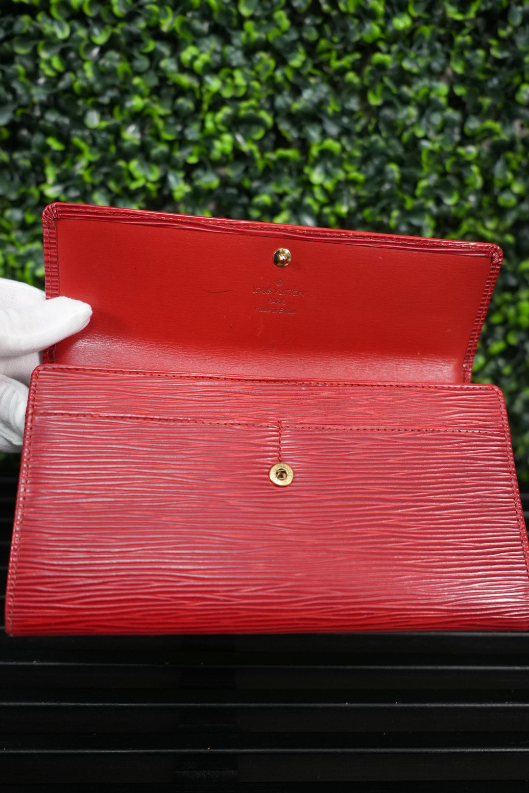 Louis Vuitton Red Epi Long Wallet