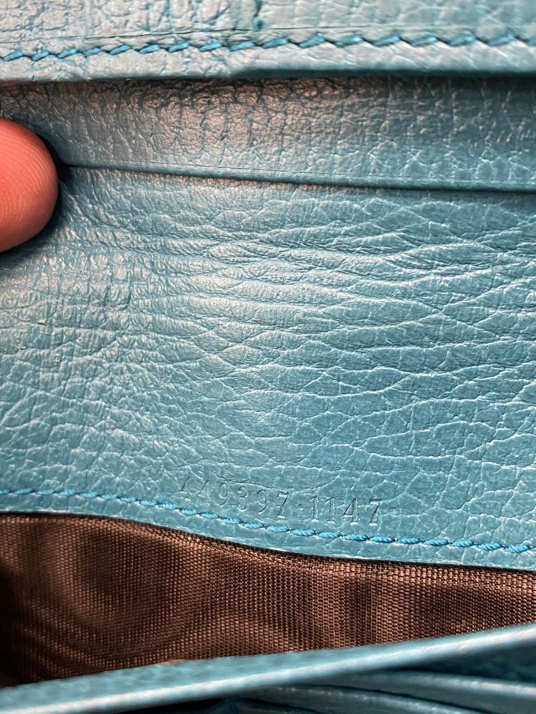 Gucci Turquoise Leather Long Wallet (1832)