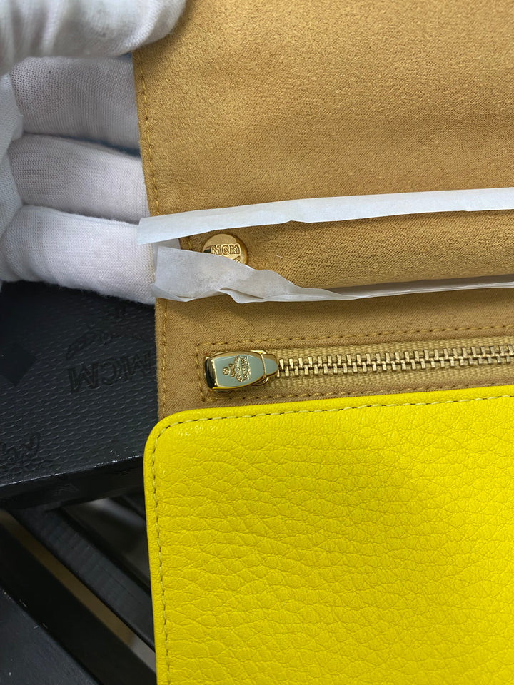 MCM Yellow Leather Jewelry Holder (1111)