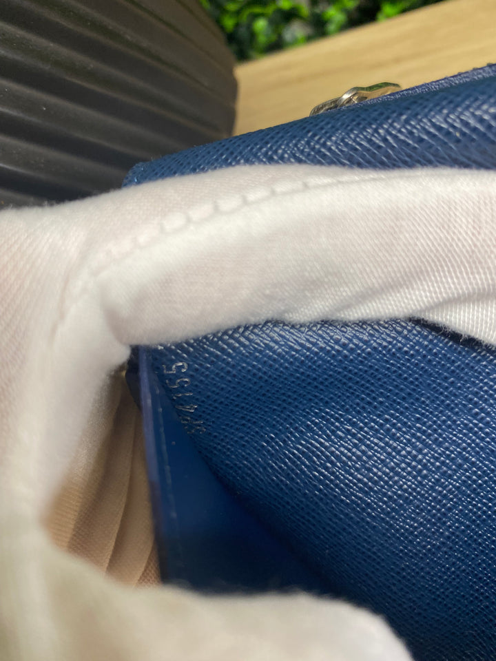 Louis Vuitton Navy Taiga Leather Brazza Wallet (2426)