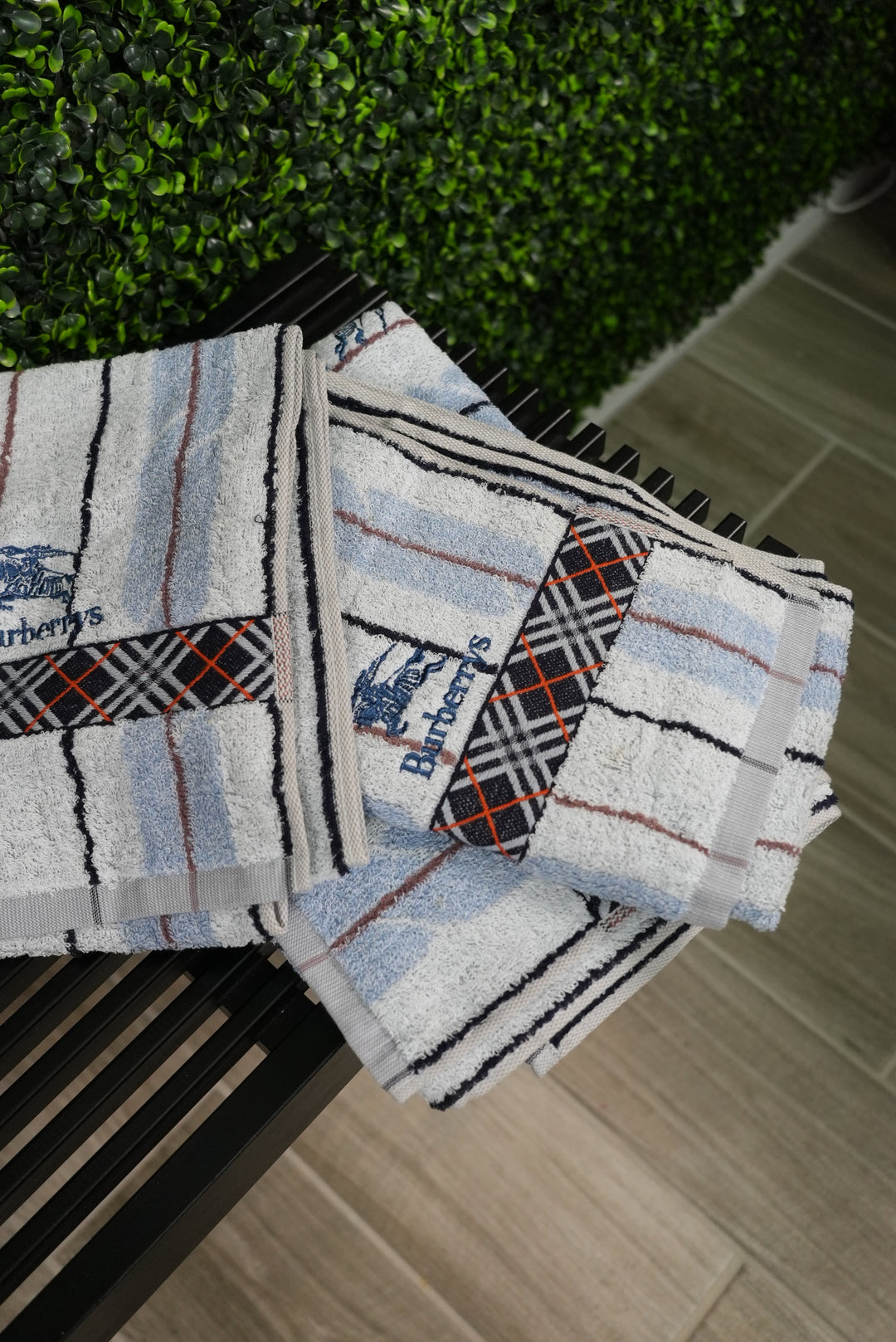 Burberrys Blue Check 3 Towel Set (213)