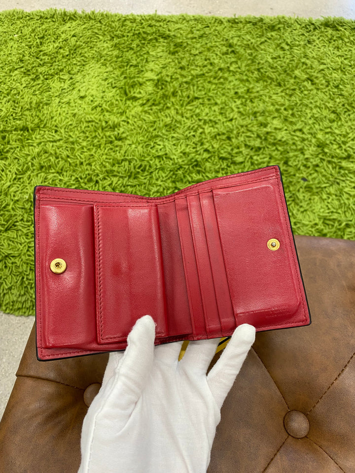 Fendi Red Leather Compact Wallet (9564)
