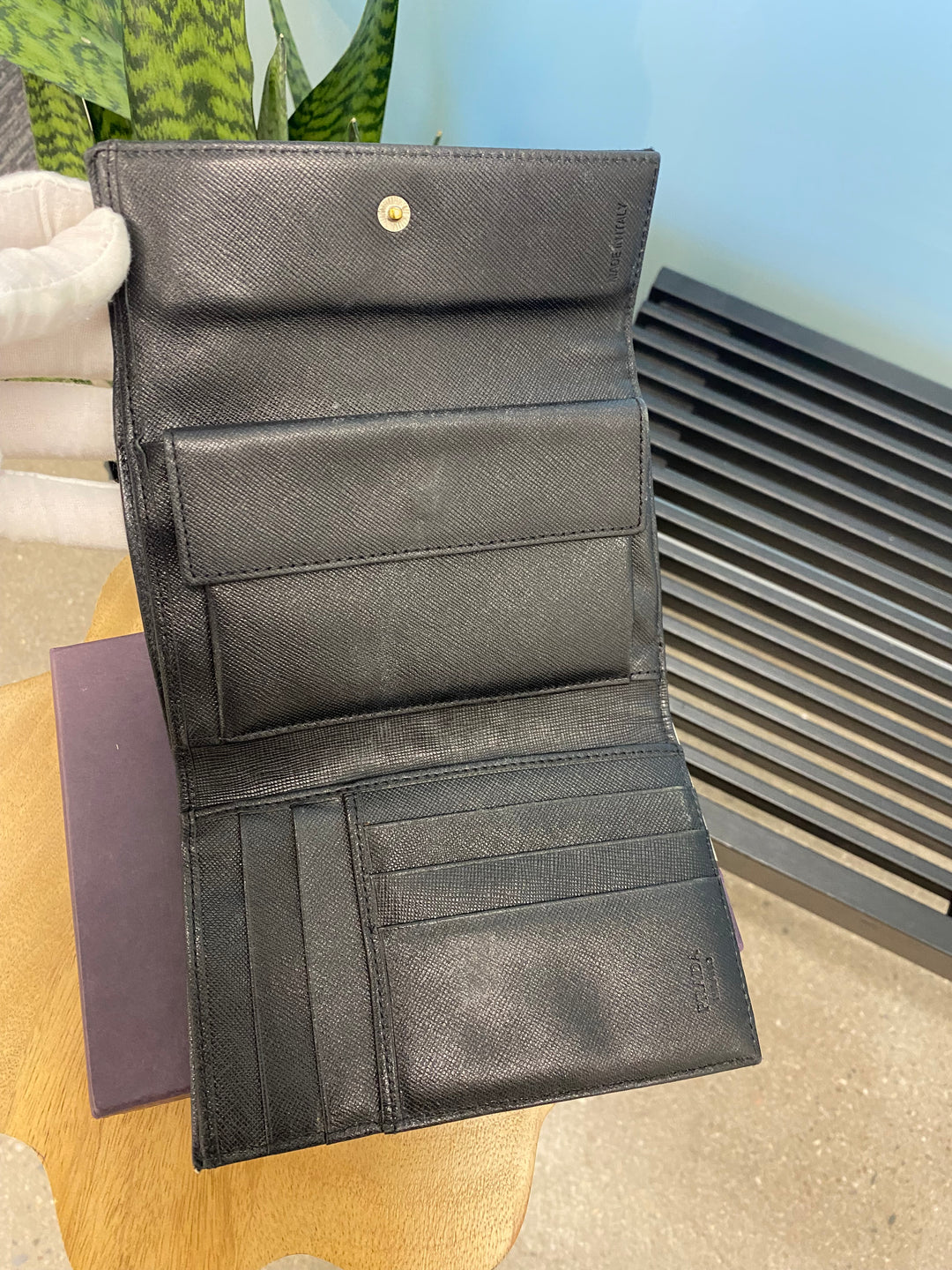 Prada Black Nylon Compact Wallet (1483)