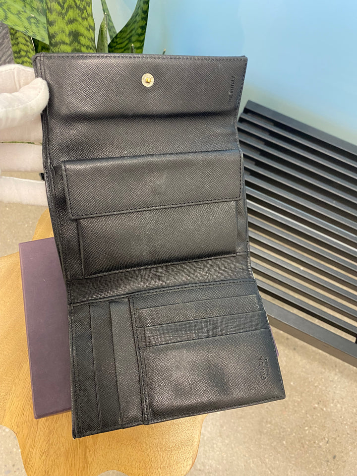 Prada Black Nylon Compact Wallet (1483)