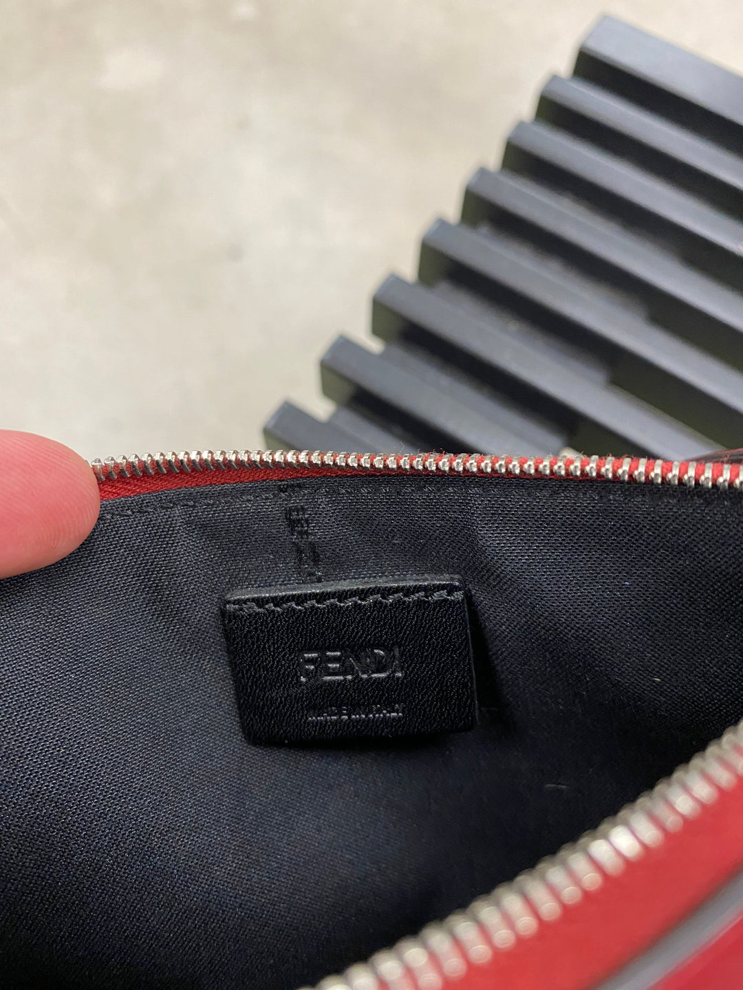 Fendi Red Leather "YES" Pouch (4137)