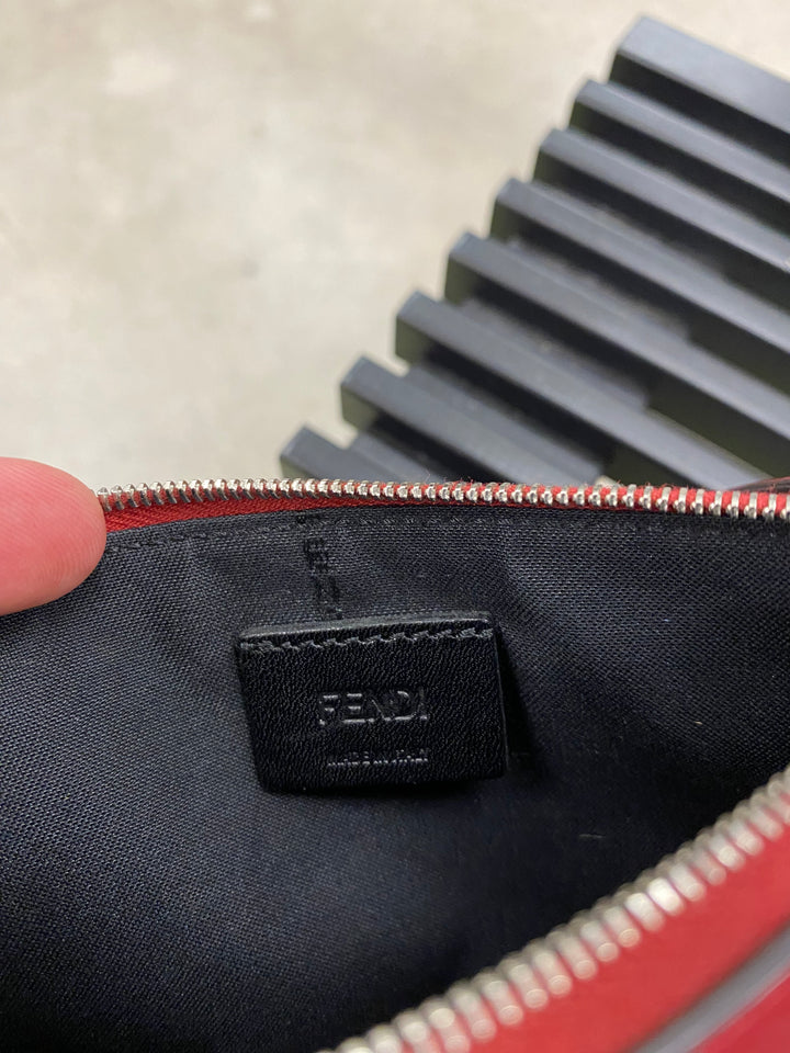 Fendi Red Leather "YES" Pouch (4137)
