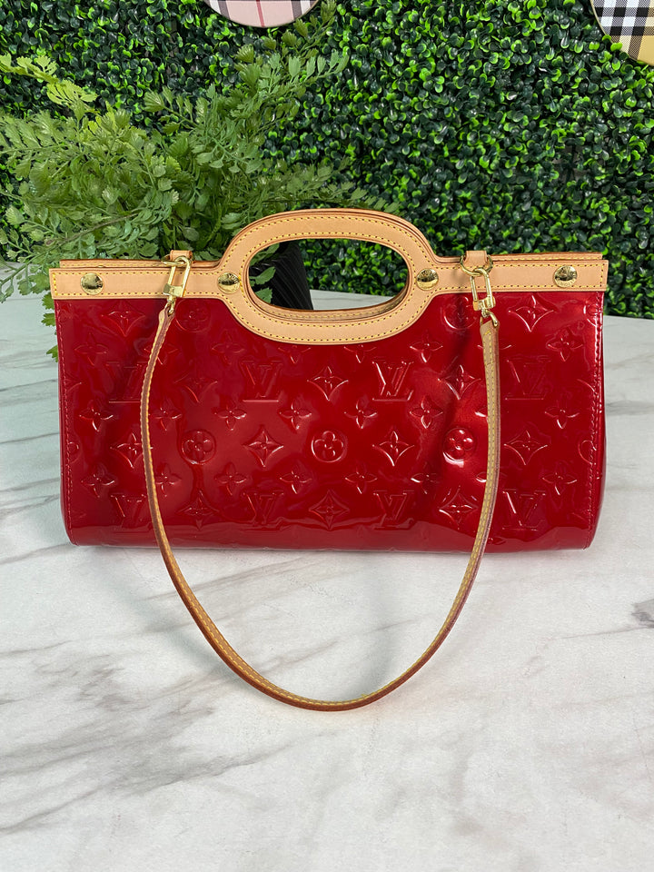 Louis Vuitton Red Vernis Roxbury Drive 2 Way Bag (0702)