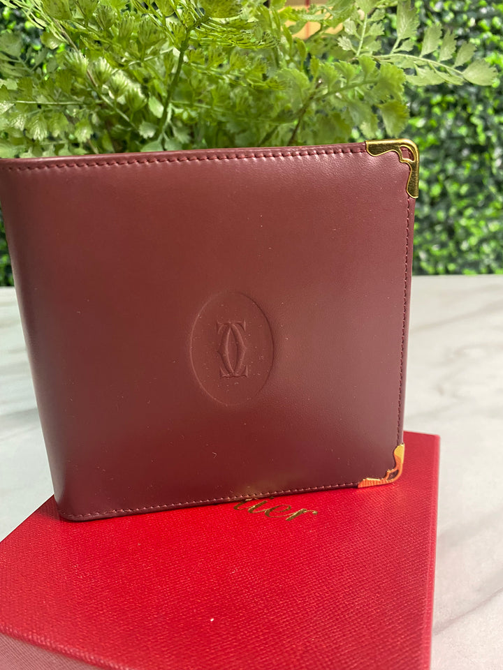 Cartier Burgundy Leather Billfold (3358)