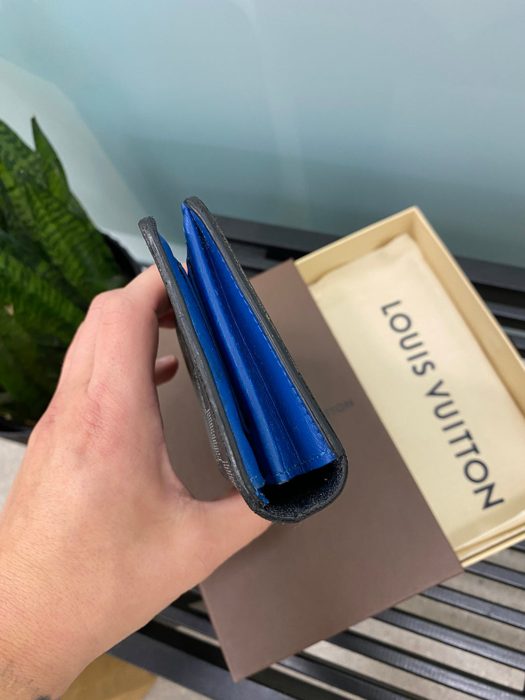 Louis Vuitton Damier Graphite and Cobalt Brazza Wallet (4736)