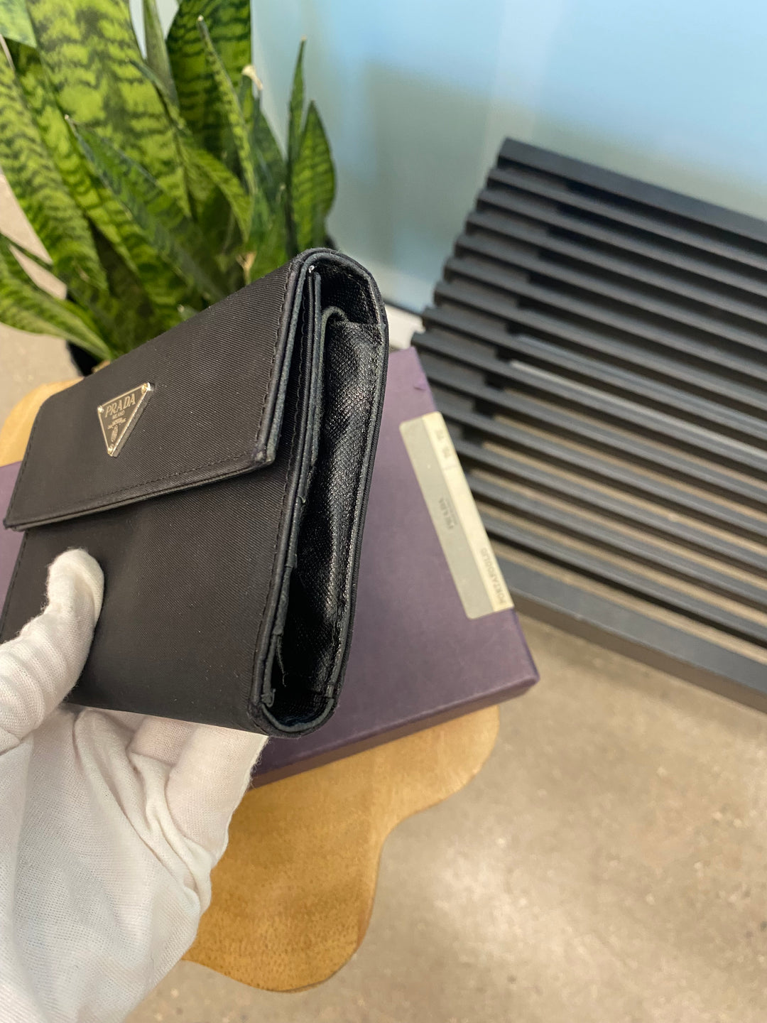 Prada Black Nylon Compact Wallet (1483)