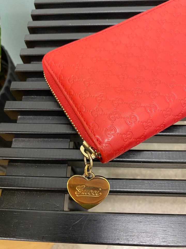 Gucci Red Micro Guccissima Zippy Wallet (3023)
