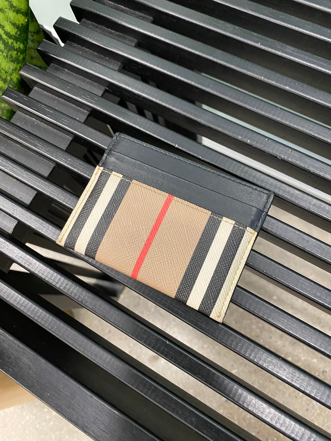 Burberry Striped Coated Canvas Card Holder (9323-1)