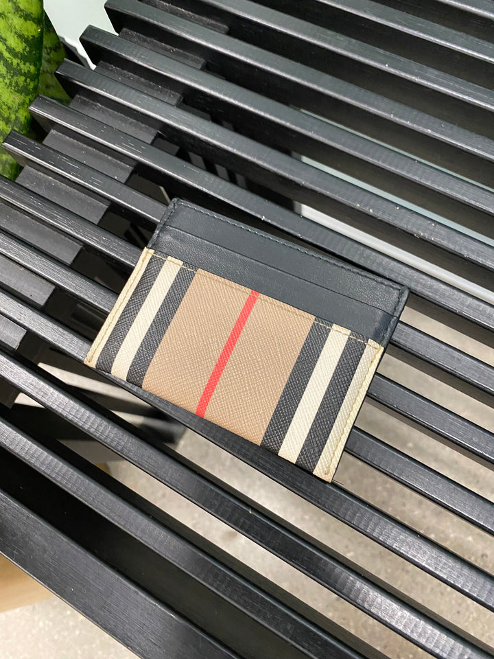 Burberry Striped Coated Canvas Card Holder (9323-1)