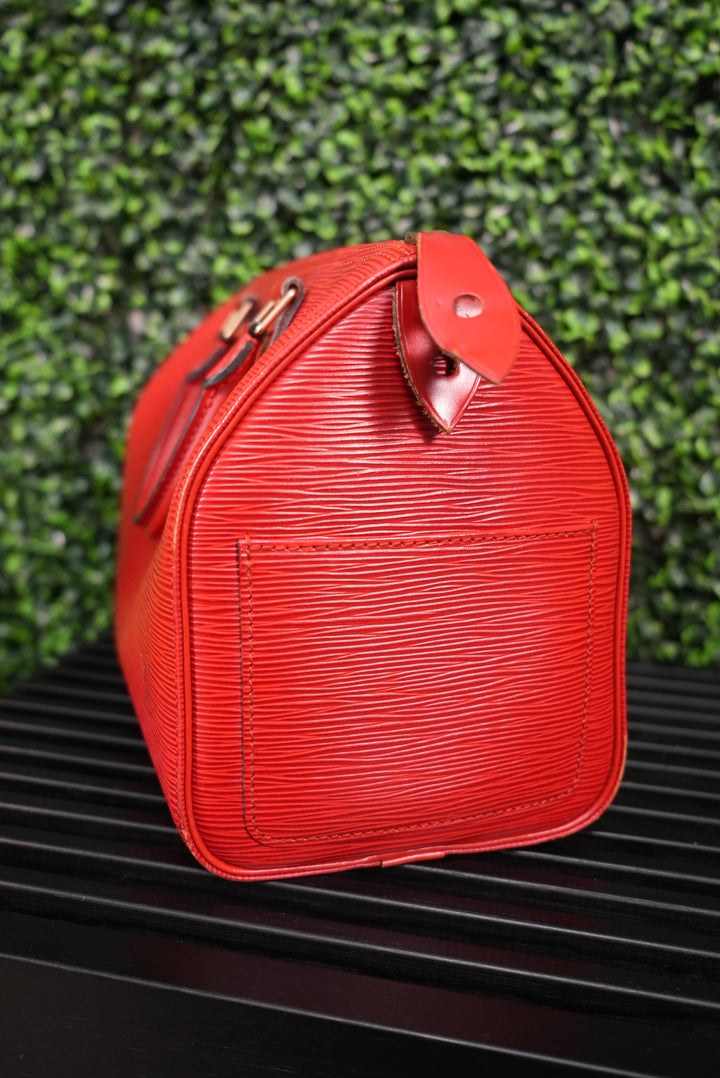 Louis Vuitton Red Epi Speedy 25