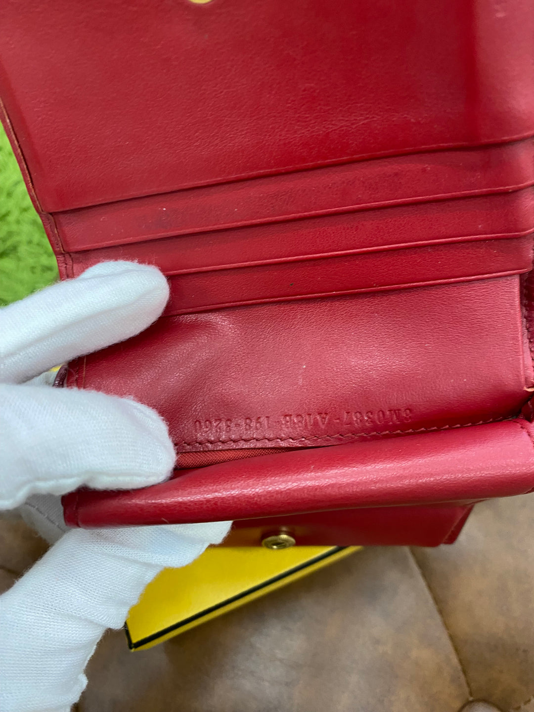 Fendi Red Leather Compact Wallet (9564)