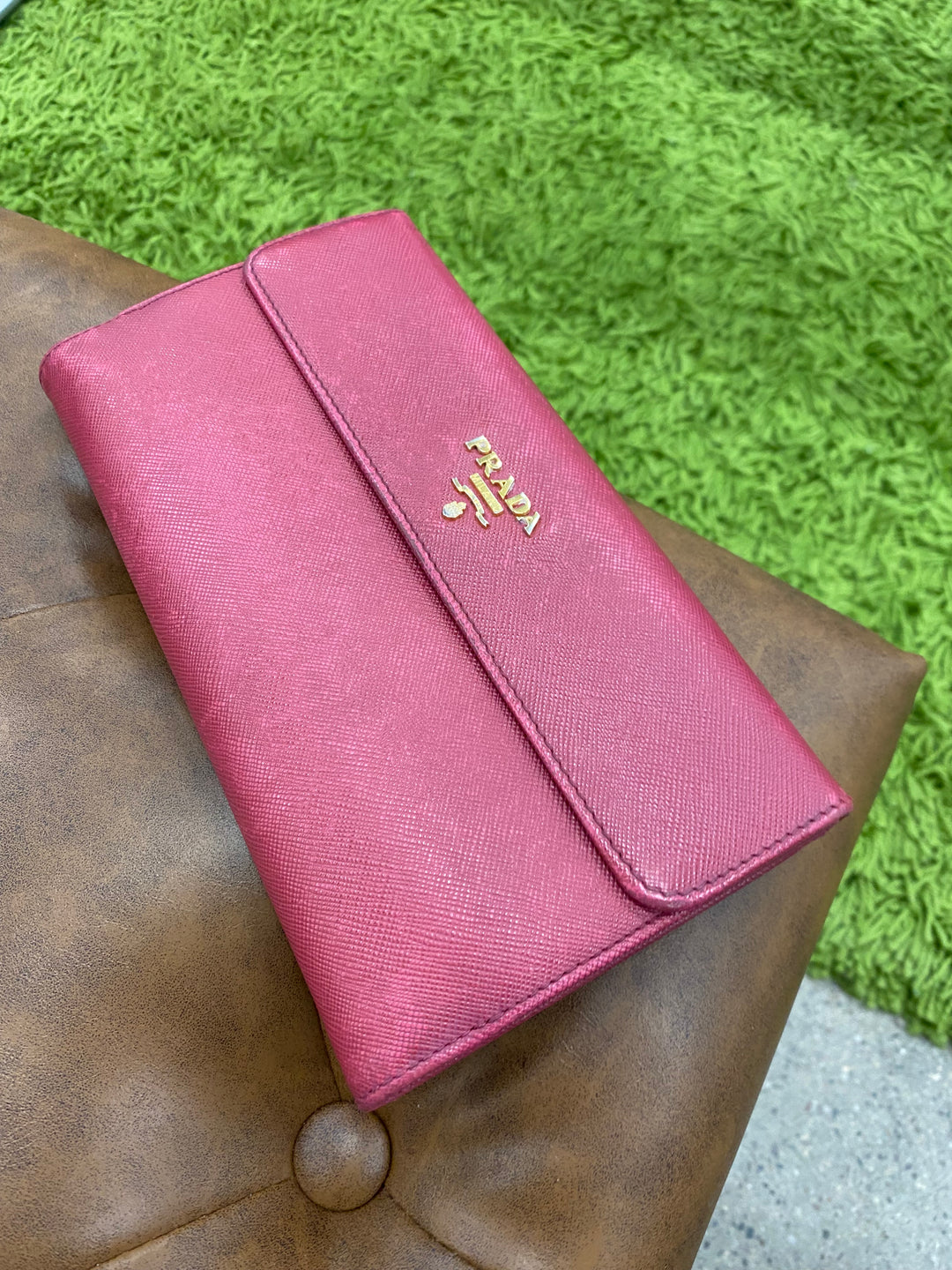 Prada Red Saffiano Long Wallet (8790)