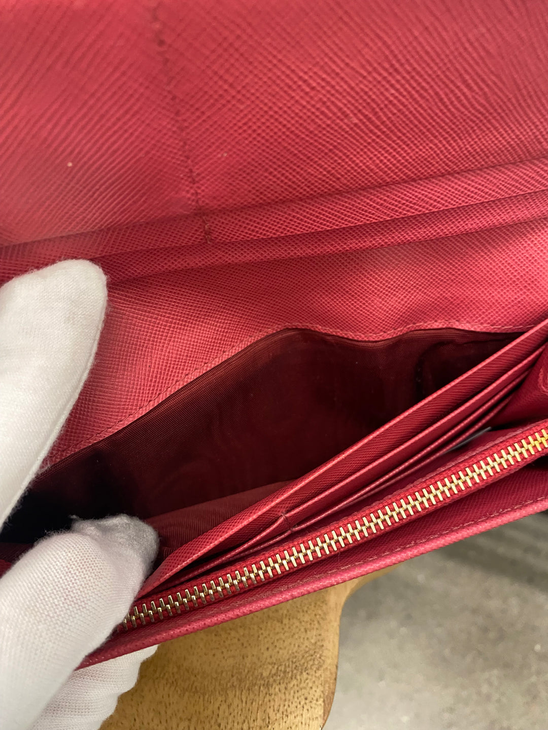 Prada Pink Saffiano Bow Long Wallet (9546)