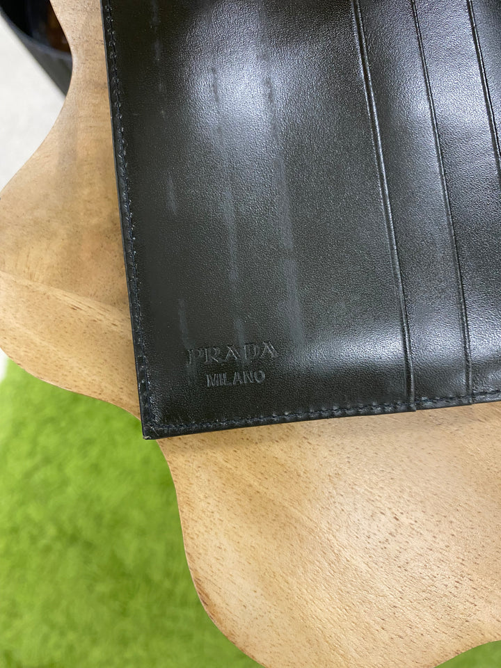 Prada Black Nylon Compact Wallet (8783)