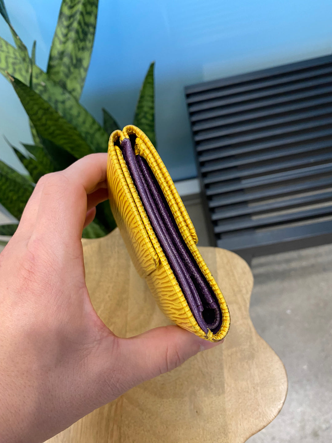 Louis Vuitton Yellow Epi Elise Compact Wallet (7565)